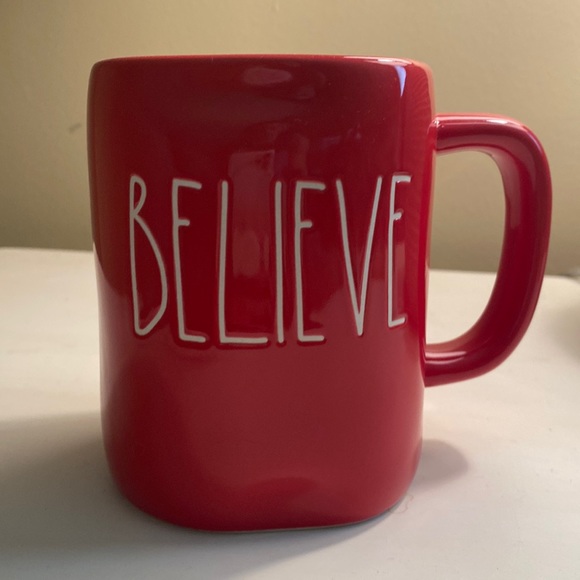 Rae Dunn Other - Rae Dunn Red “Believe” Mug